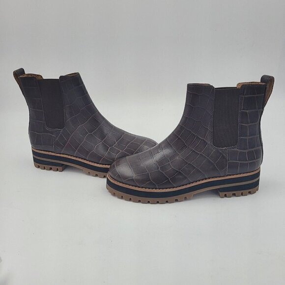 NEW Madewell The Ivy Chelsea Boot in Croc Embossed Leather MA428 Size 5 - Picture 2 of 11